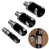 zmart 木工プラグカッター4個セット ドリルビット 1/4" 3/8" 1/2 "5/8" 6/10/13/16mm 炭素鋼 送料無料