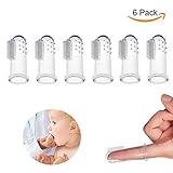 INCHANTベビー指歯ブラシ、乳児幼児子供用シリコーンソフトオーラルマッサージャージェントルケア、6本セット