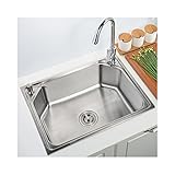 キッチンシンク(蛇口なし) 台所の流し台 #304ステンレス製流し台 L60*W45*H21cm