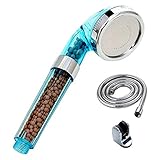 90 MKシャワーヘッド、高圧water- Saving IonicハンドヘルドFiltrationヘッドwithドライ肌と髪、強力な圧力で増加 ブルー Shower Head-large-a-a-1