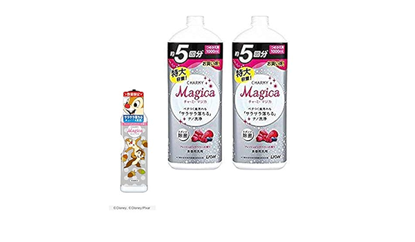 Amazon 数量限定 チャーミーマジカ 食器用洗剤 ディズニーデザインボトル フレッシュピンクベリーの香り 本体 230ml 1個 詰め替え 1000ml 2個 セット チャーミー マジカ Charmy Magica 食器用洗剤