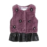 Karchi 　女の子 ベスト おしゃれ　ファション 可愛い　花柄　裏起毛 　暖かい　中長め 防寒 　ベービー　春 ノースリーブ　カジュアル　きれいめ　80　90　100　110 120 (110, 