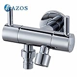 AZOS 水栓・給水部品 蛇口 洗濯機の蛇口 単一冷水栓 壁付 真鍮製 銀色 PJTB001