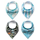 ajayr 4パックコットンベビーDrool Bandana Bibs Kids Bibsソフト調整可能なスナップfor Boys Girls