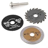 サーキュラーソーブレード、3pcs 54.8mm HSSウッド円形カッティングブレードロータリーツール+マンドレルソー交換部品