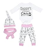 domybest ベビー服　肌着　長袖トップス＋ロングパンツ＋帽子＋ヘアバンド　四点セッド　0-2歳　赤ちゃん　コットン　パジャマ　ルームウェア　普段着　春夏秋 (70 3-6ヶ月)