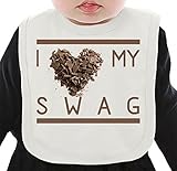 I Love My Swag Chocolate T-Shir ネクタイを有する有機ビブ Medium