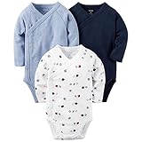 カーターズ（Carter's) 男の子用ブルーアスリート長袖前開きボディースーツ3枚セット (3months(55-61cm)) [並行輸入品]