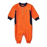 ポロラルフローレン ポニー付 ワッフルニットカバーオール オレンジマルチ (男の子3～9か月用) 9Mサイズ [並行輸入品]