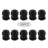 URBEST 10個pg11ブラック9 mmプラスチックip67防水ケーブル腺ジョイント