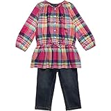 【RALPH LAUREN (ラルフ　ローレン)】 ピンクチェック柄シャツ＆デニムセット(Baby girls) 9M (68-73cm)　888178931186