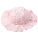 赤ちゃん着　日光予防帽子　乳児着帽子　花刺繍　コットン キャップ　ピンク