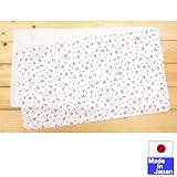 ★日本製★　2重より、ふんわり３重織ガーゼ入浴布　２枚組（B柄さくらんぼ＋無地）　綿100％ 　サイズ30×58cm
