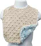 リルカブハブBMDBRリバーシブル＆アジャスタブルMinkyよだれかけ - ブルーローズバッド渦巻とモカドット