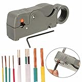 RaiFu ストリッパー　同軸ケーブル　ワイヤ　ストリップ　ペンチ　ナイフ　実用　電気　ツール　グレー