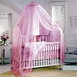 Meily ベビーベッド用の天蓋カーテン、蚊帳、モスキートネット 蚊帳 ベットに被せるだけの簡単取り付け