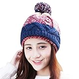 アウトドアブルーデコレーションハット暖かい編み帽子