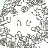 ファイニエ U字金具 シルバー 白銀 留め金具 100個 テグス ワイヤー等に使用 留め具 アクセサリーパーツ AP1749