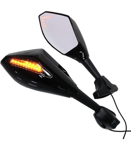 Amazon | 汎用 LEDウインカー内蔵 カウルミラー 左右セット ブラック