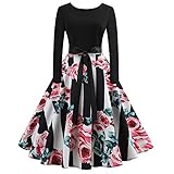 ワンピース レディース 秋冬 かわいい 復古 花柄 YOKINO 長袖 人気のAライン シンプル レディース ドレス お呼ばれ パーティ ドレス フレア ワンピース レディース お呼ばれ 結婚式 二次