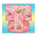 お宮参り着物 正絹の女の子用産着(初着)「桃、鞠と牡丹」IGU703