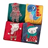 靴下 ソックス 子供 4足セット キッズ 可愛い 綿 カラフル 通気 1-12歳 女の子 男の子 秋 冬 新年 highdas