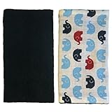 抱っこひも用 よだれカバー2枚セット (ぞうトリコ×ブラックタオル)