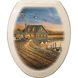 Comfort Seats C1B4E2-775-01CH Angler's Inn Elongated Bone Toilet Seat, Chrome by Comfort Seats
