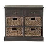 木製4バスケット28h in。Dresser 30" x 28" ブラウン 96253