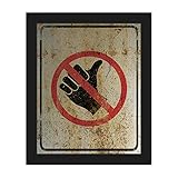No風化Hitchhiking : IndustrialインドアStreet Sign in Black & Red On rusty-pattern壁アートプリント 20x24 RSN0000025