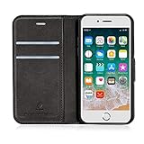 J Jecent iPhone8 ケース iPhone7 ケース 手帳型 耐衝撃 マグネット [合皮レザー tpu素材] [軽量 薄型] [財布型 スタンド機能付き] [カード収納 黒 カードホルダー] [全面保護 指紋防止 耐久] [防塵 防水] iphone7/8 手帳型カバー