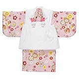 女の子ベビー着物 ボア被布セット ポリエステル ピンク/花とまり 1才（80cm-90cm） 中国製