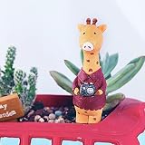 かわいい 置物 多肉植物 ガーデン インテリア 動物 キリンと小鳥 飾り 萌え ミニ景観用 置き饰り (キリン)