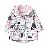 Cutelove　ウインドブレーカー　トップス　帽子付き　猫柄　長袖　女の子　ガールズ　ベビー　赤ちゃん　幼児　ベビー服　秋　可愛い　暖かい　保温　防寒　ファッション　カジュアル　普段着　韓国