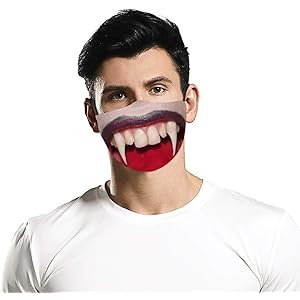 面白い半面顔カバー 洗える 布 半顔 ハロウィン仮面 大人用 男女兼用 コスプレ小物 パーティー 仮装 飾り 通勤 通学…
