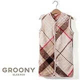 Groony グルーニー 着る毛布 2017ver シルキータッチ スリーパー 洗える 子供服 ベビー服 着丈58cm Mサイズ ベージュチェック