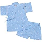 ボーイズ|ベビー|浴衣|甚平[くろわっさんす べべ]ベビー甚平|甚平上下セット|とんぼ柄|和柄|日本製生地|男の子|男児|ボーイズ 80cm サックス