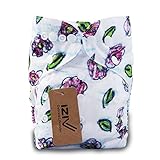 iZiv新生児1厚いおむつ付きオーガニック幼児防水/調整/再利用可能/洗えるポケット布おむつのフィット赤ちゃん0.5-3歳(花)