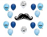 15 Piece Little Man MustacheベビーシャワーBalloons Decorations Supplies