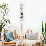 Enjoygojp プラントハンガー ハンギングバスケット フラワーポットネット 植木鉢ホルダー 植物ハンガーバスケット ウォールデコレーション 北欧 編み 壁掛け ホーム 装飾 マクラメ 吊り下げ