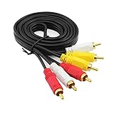 ノーブランド品 金メッキ端子 AVケーブル オーディオピンケーブル RCA3ピン－RCA3ピン 1.5m