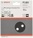 BOSCH(ボッシュ) サンディングペーパー125ｍｍφ #180 (5枚入) 2608605118