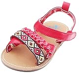 C-Princess ベビーシューズ 赤ちゃん サンダル 子供 キッズ 女の子用 歩行靴 真夏靴 可愛い マジック留め 滑り止め カジュアル お出かけ (12cm, Aレッド)