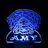 ws1076-tm Mongrel Dog Personalized Night Light名前Day / NightセンサーLEDサイン