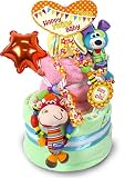 【男女双子専用】出産祝い【オレンジ】豪華３段おむつケーキ
