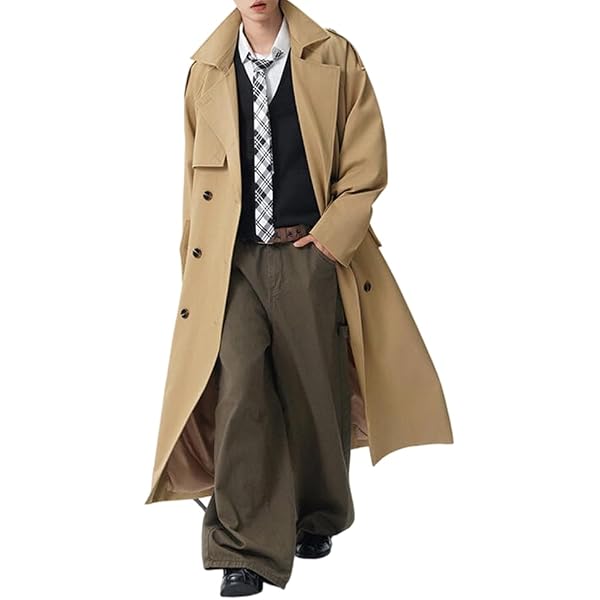 Amazon | London Fog トレンチコート メンズ 両前 ベルト付き アイ