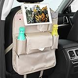 Keep Top Luxuryオックスフォード車バックシートHanging Organizer withタブレットホルダー、マルチポケット旅行ストレージバッグ ベージュ CP0079