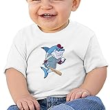 リンゴ ベビーＴシャツ野球サメ シャーク スマイルサメ 動物 アニマル 子供服 White 12 Months