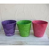 アートストーン ラウンド 3色セットM（直径22cm）[鉢] ノーブランド品