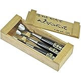 伝匠 能面彫り丸サジのみ 3本組 黒檀柄 桐道具箱入 9-15-24